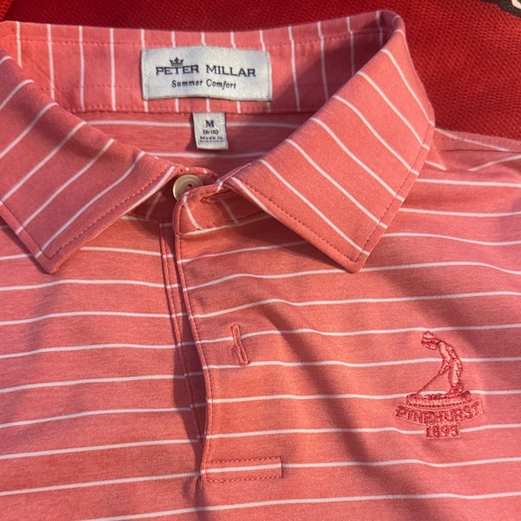 Peter Millar Youth Polo Shirt - Coral and Navy - Picture 2 of 6